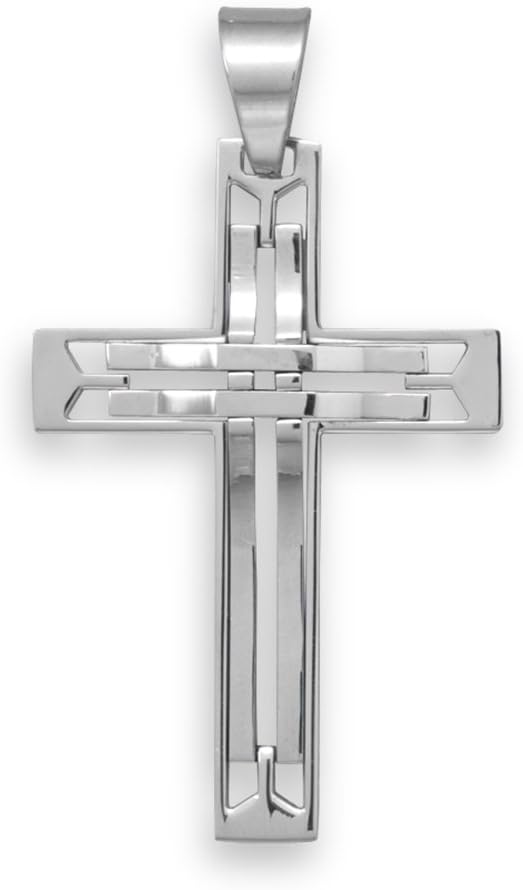 Mens Cross Pendant Hypoallergenic 316L Surgical Stainless Steel, Pendant Only