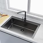 Sink Flange for Garbage Disposal Stopper Universal Stainless Steel Flange Plug Fit 3-1/2 Inch Standard Sink Drain Openings Garbage Disposal Flange Stopper Kit Replacement Accessories (Matte Black)