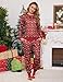 Prosoft&Hawiton Christmas Pjs Cozy Pajamas for Women Soft 2 Piece Loungewear Fashion Casual Shirts And Snowflakes Pants Red