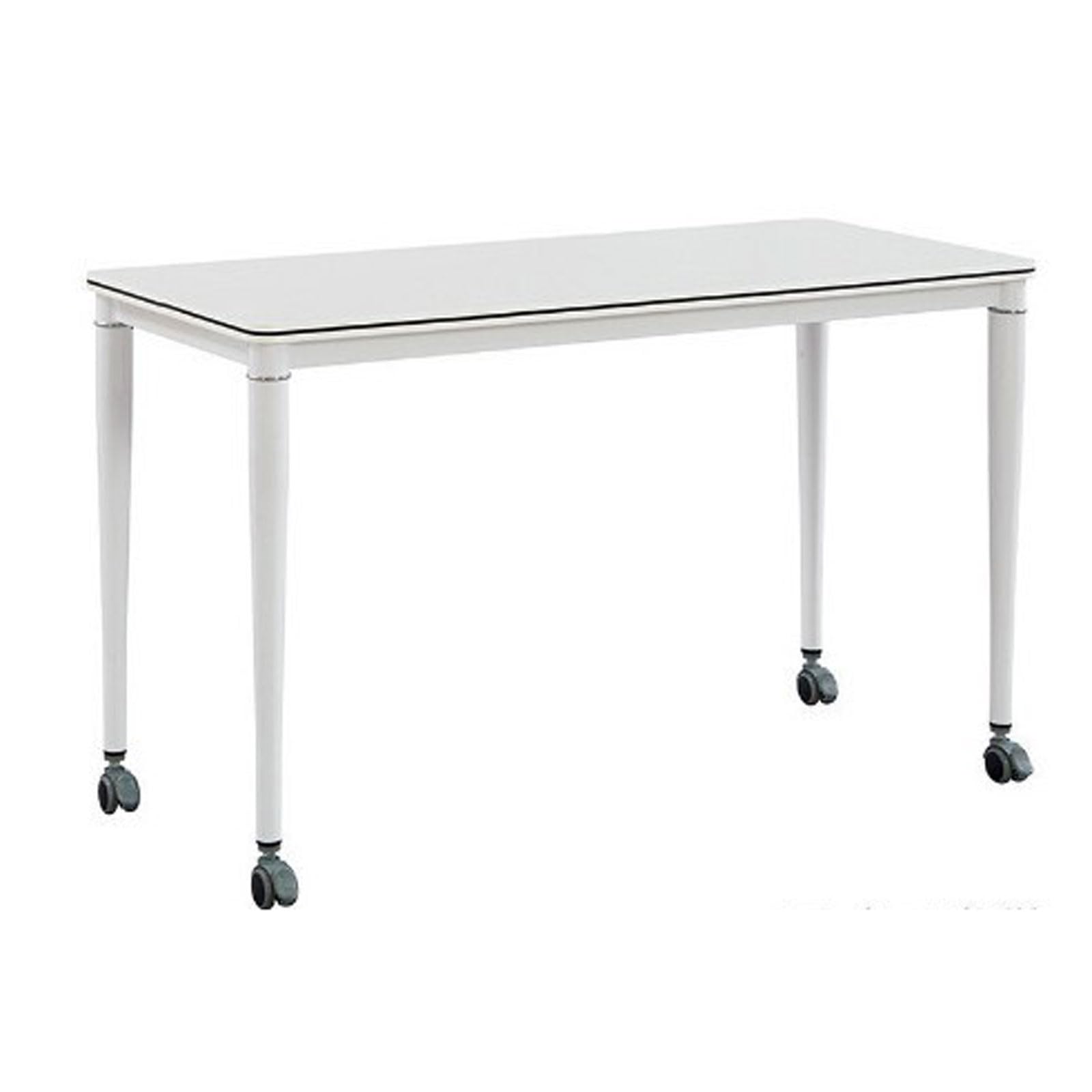 HTDRE Mobile Folding Conference Table, Rectangular Flip Top Training Tables for Meeting Rooms & Offices, Portable Office Meeting Furniture, Space-Saving Design