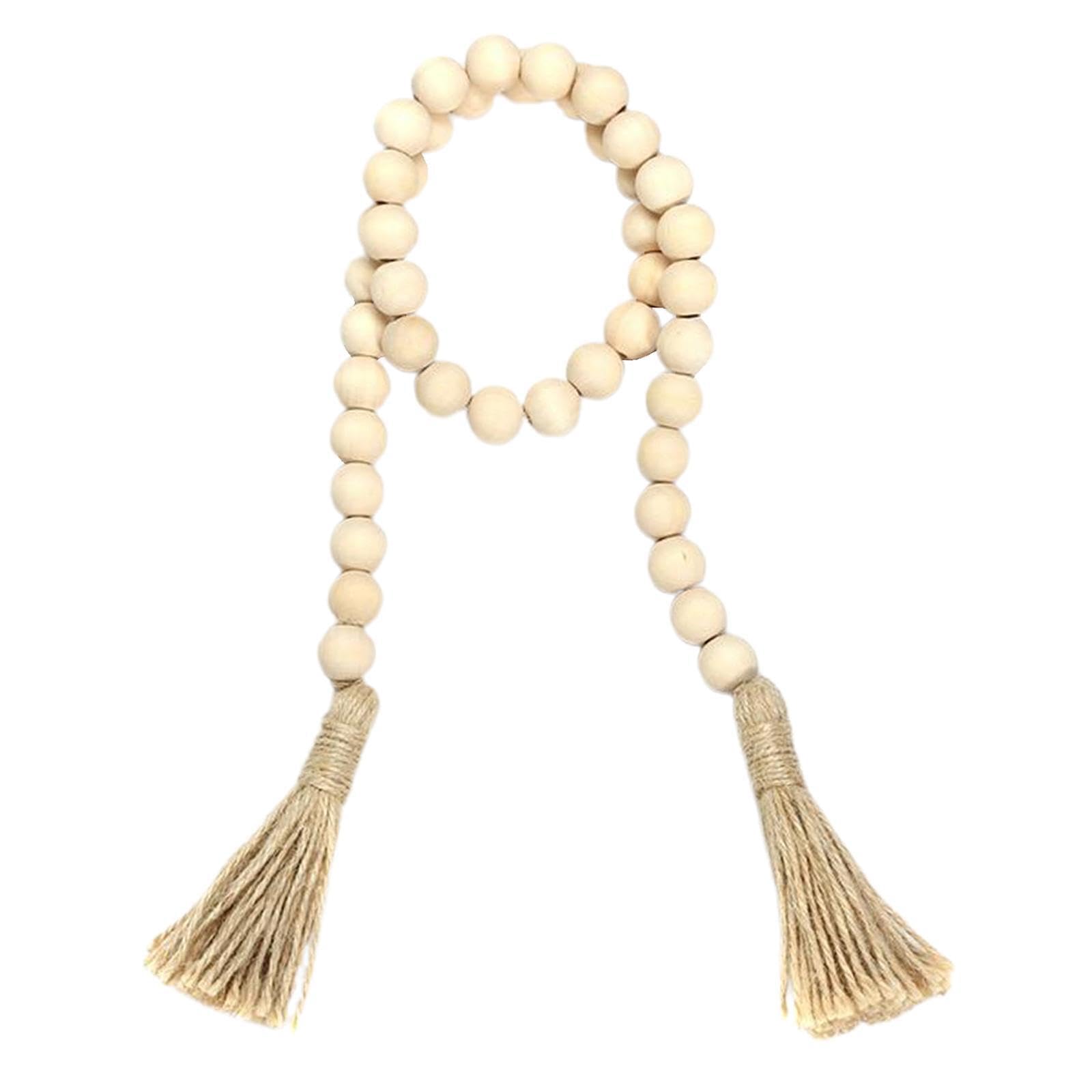 ALCXAZS Wooden Beads Hanging Macrame Tassel Ornaments Decorative Idea For All Bedroom Living Room Spaces There 4 Wood Bead String Tassels