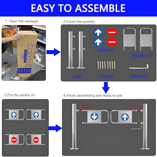 Barrière d'entrée durable avec serrure et hauteur ajustable - 8