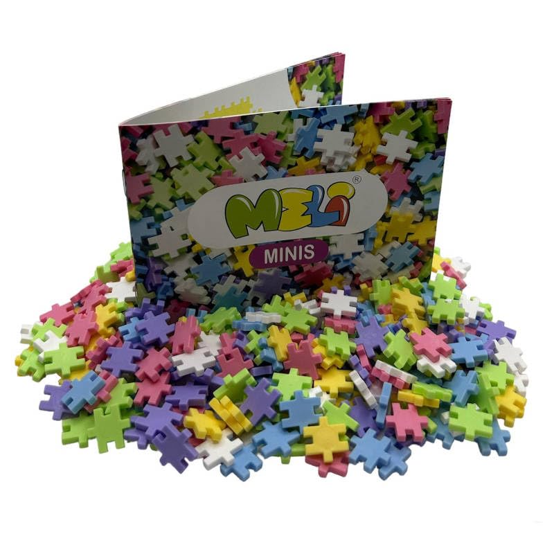Meli Minis Pastel 2500 Teile Konstruktionsset für Kinder, Bausteine 1,5 cm x 1,5 cm, pädagogisch, fördert Kreativität, Logisches Denken, für Kinder ab 3 Jahren, CE Zertifiziert