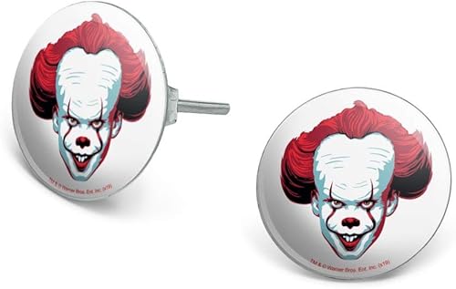 IT Pennywise Come Home Novelty Silver Plated Stud Earrings