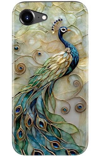 Image of Goodon for iPhone 16e Case Cute - Wireless Charging Compatible - Dual-Layer Hard Shell + Silicone Cover - Protective Phone Case with Trendy Designs for Women - Peacock and Flower | Dual-Layer Hard Shell + Silicone, Slim Fit Protective Phone Cover with Wildflower Designs for Women Girls