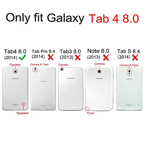 Galaxy Tab 4 8.0 Case, Dteck Slim Fit Folio Stand Case Smart Protective Shell Auto Sleep/Wake Feature Cover For Samsung Galaxy Tab 4 8.0 Tablet 2014 (8 Inch Tab 4,Sm-T330/T331/T335)-Rainbow Butterfly #TOP1