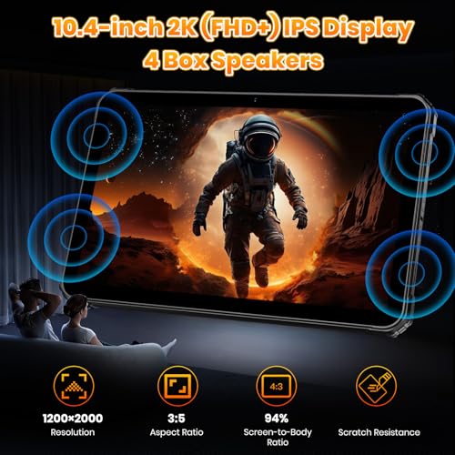 Image of FOSSIBOT DT3 10.4 inch Rugged Tablet,21560mAh,32GB+256GB /2TB, Android15,66W Rapid Charging,2K IPS Display,Wi-Fi6,IP68,IP69K Waterproof Tablet,5G OutdoorTablet,64+32MP Camera,Face Unlock,OTG (Gray)