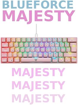 Blueforce Majesty 62 Key Rgb Mini Gaming Player Mechanical Keyboard Red Switch Pink