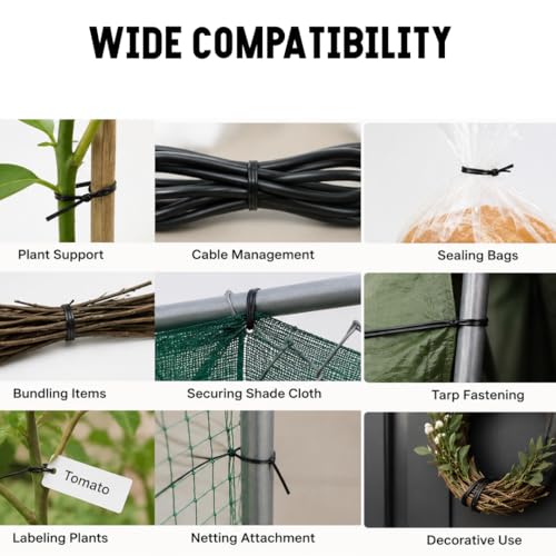 Image of WIRESLAB 300 Feet Metallic Twist Cable Roll for Versatile Cable Ties and Garden Ties - Reusable Fastening Solution for Home, Garden, and DIY Projects,Black