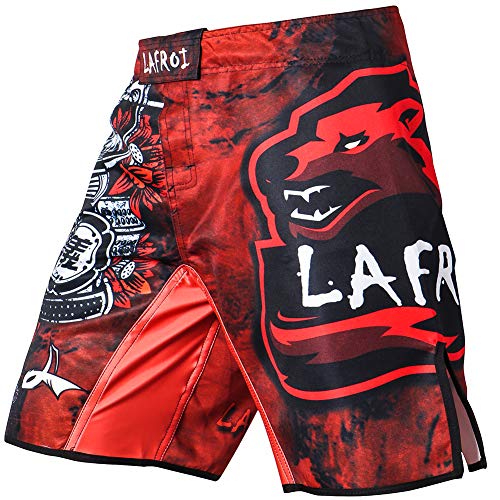 LAFROI Mens MMA Cross Training Boxing Shorts Trunks Fight Wear with Drawstring and Pocket-QJK01