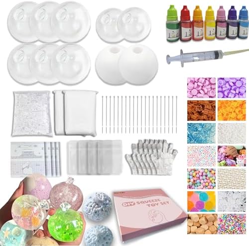 DIY Stress Ball Making Kit-Easy DIY- 10 TPR Skins, 13 Fillers, 14...
