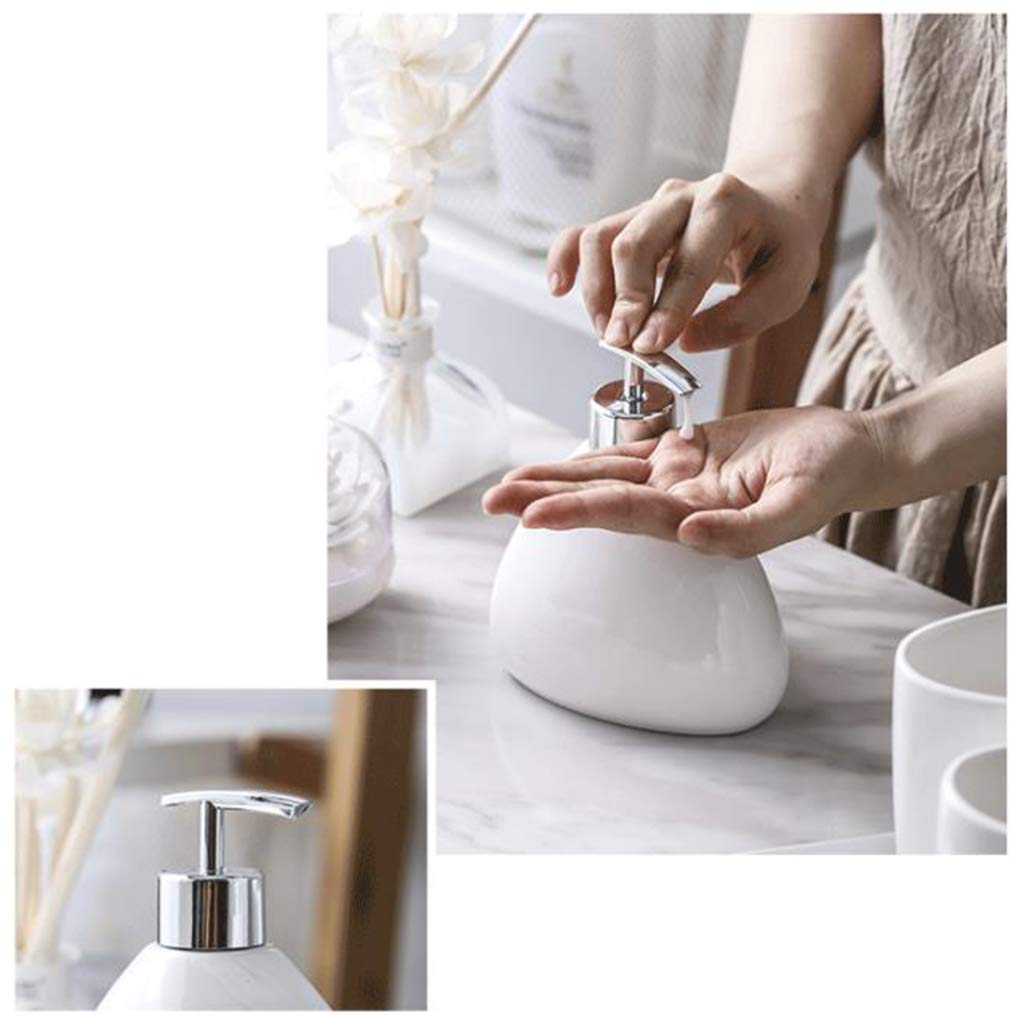 7-Piece Ceramica Set Accessori da Bagno, Bagno privato Europeo Accessori Set con Vassoio, Decorativo di Accessori da Bagno Kit, comprende spazzolino Cup, Dosatore di Sapone, Portasapone,B