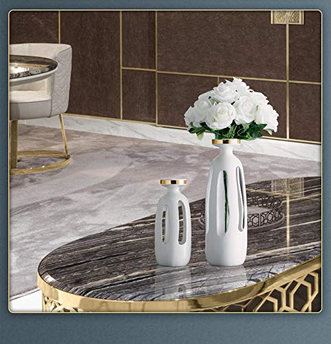 Keramische Vaas, Gedroogde Bloemen, Simulatiebloemen, Verse Bloemen, Decoratieve Vaas, Tv-kast Voor Thuis, Veranda Aanrecht, Vaas 31x10x7cm, 23x8.5x6.5cm, 2 Stuks - Afbeelding 6