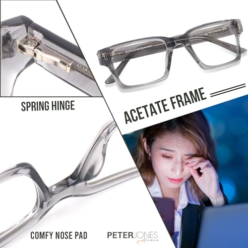 Image of Peter Jones Acetate Unisex Large Broad Style Premium Spectacle Frame with Spring Hinges (U001)