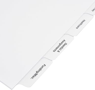 Exhibitindexes Estate Planning Dividers 6 Tabs 3 Ring Binders Made in USA
