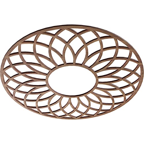 Image of Ekena Millwork 20 inchOD x 6 7 /8 inchID x 3 /8 inchT Cannes Wood Fretwork Pierced Ceiling Medallion, Walnut