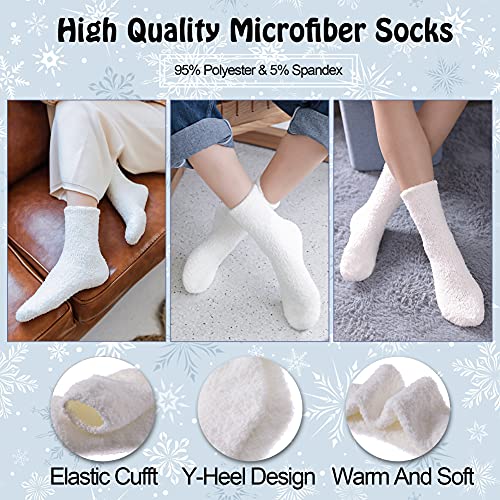 Image of LANLEO 5 /6 Pairs Womens Super Soft Fuzzy Plush Warm Winter Home Sleeping Slipper Socks