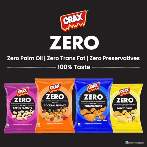 Image of Crax Zero Classic Salted Peanut Namkeen Snacks 160g /171g (Weight may vary)