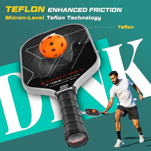 Image of USAPA Approved 6-Layer Construction T700 Carbon Fiber Pickleball Paddle, 16mm Thermoformed Pickleball Racket with High Spin & Extended Grip, Professional Pickleball Paddle for Control and Power