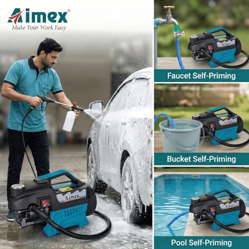 Image of Aimex Electric High Pressure Washer DT-6501, 1800W Powerful Motor, 120 Bar Pressure, 10L /Min Flow Rate, 10m Hose, Car Washer Machine for Car Bike Home Cleaning, High Pressure Jet Cleaner