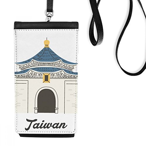Porte-monnaie suspendu en faux cuir noir texturé Taiwan