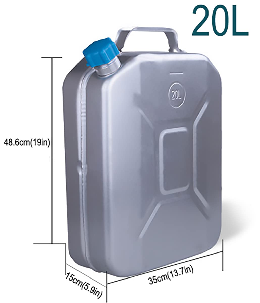 Aluminiowy metalowy Jerry Can Przenośny lekki pojemnik na paliwo Diesel Benzyna Zbiornik na wodę do samochodów i motocykli,20L