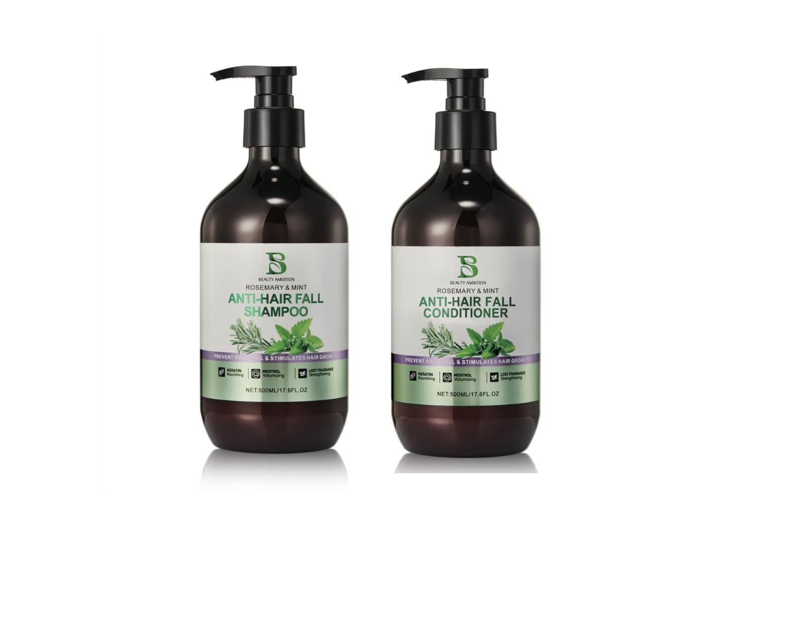 Beauty Voc Rosemary & Mint Anti Hair Fall Shampoo & Conditioner 500+500 Ml