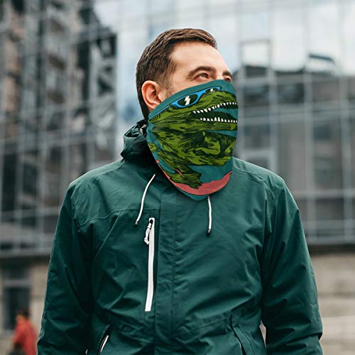 senya Neck Gaiter Face Mask, T-Rex Dinosaur Surfer Face Sun Dust Mask Magic Scarf Headwear Bandana for Running Fishing Outdoor Sport4