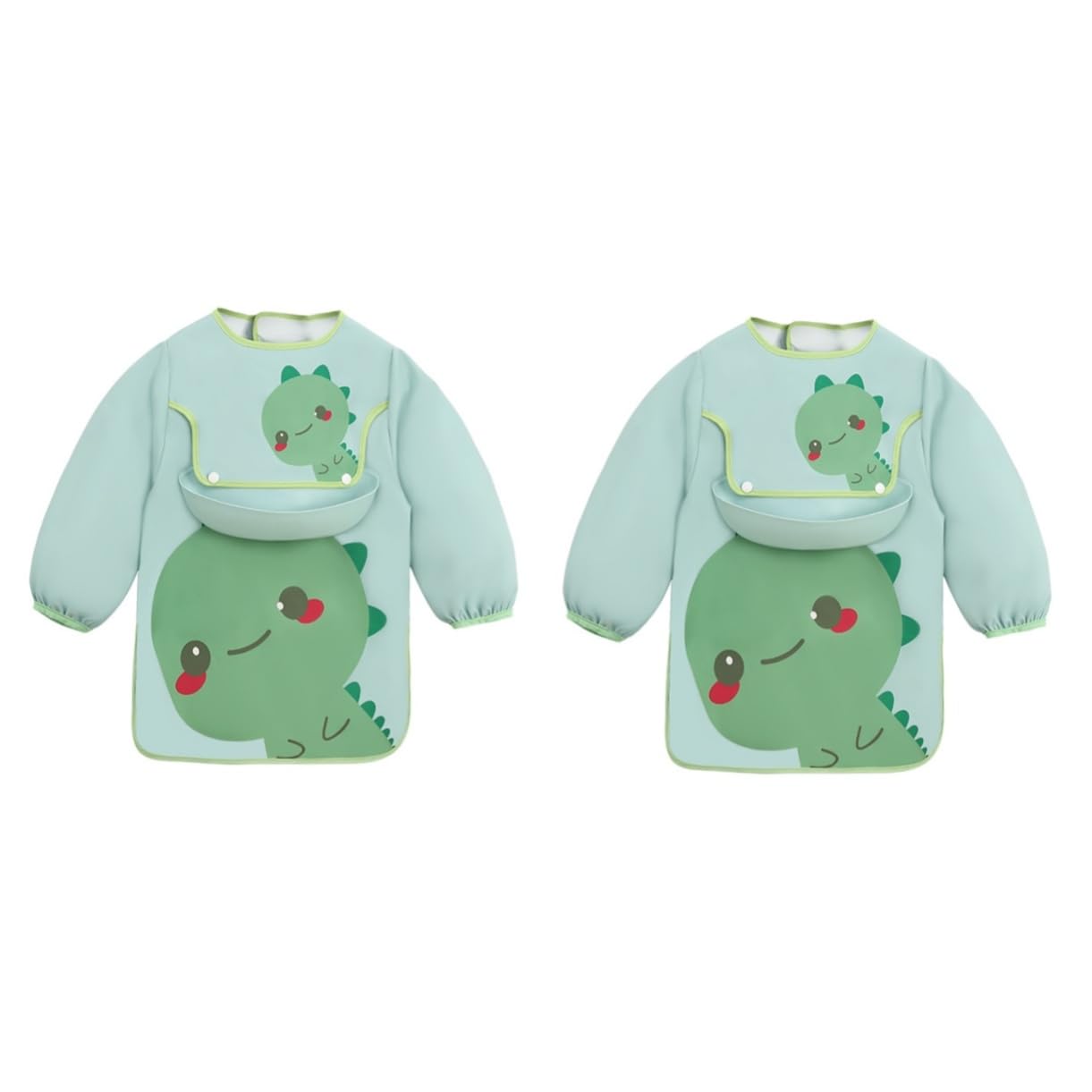 UPKOCH 2pezzi Bavaglino Per Con Maniche Lunghe Grembiule Cartoon Facile Indossare e Protegge Macchie Per e