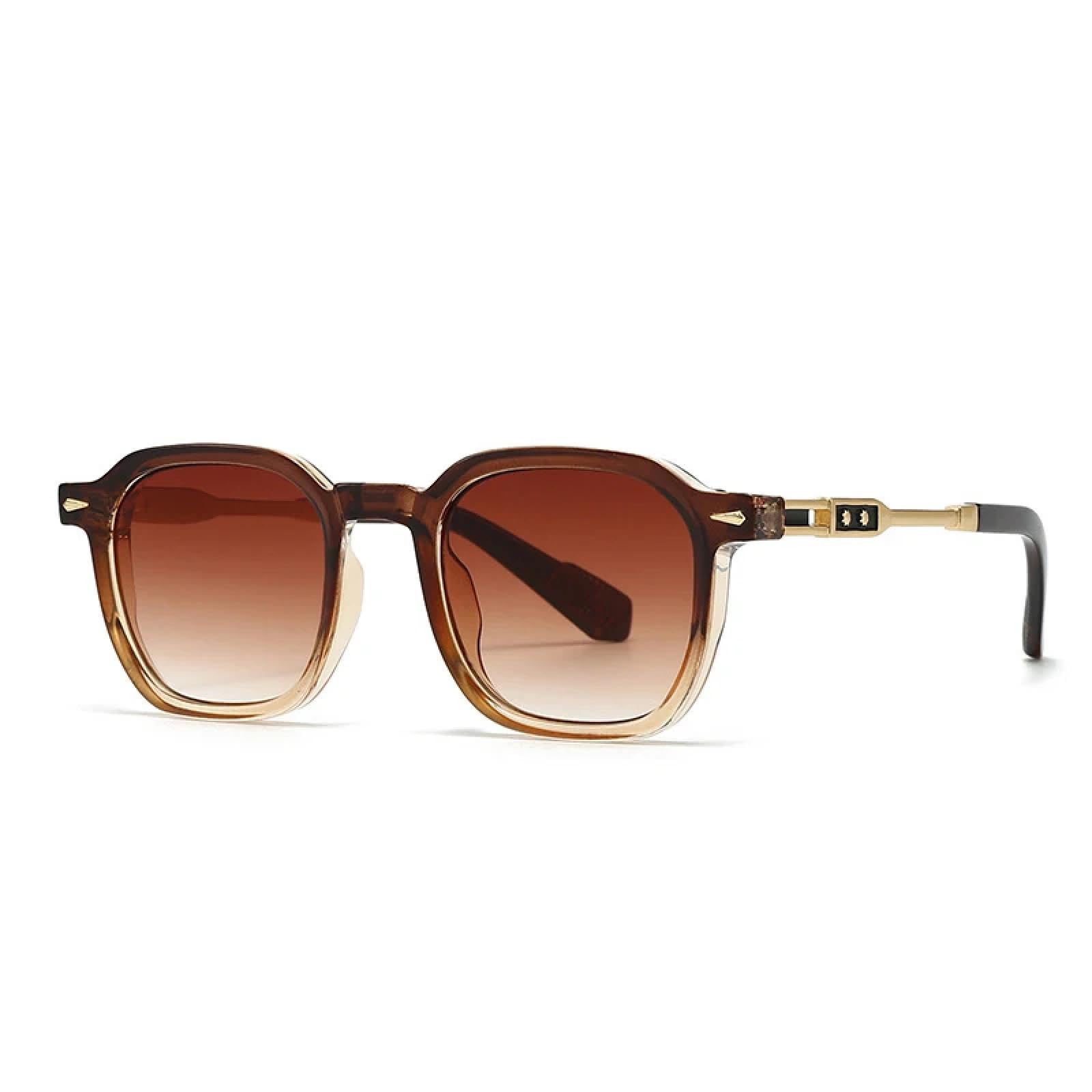 Gafas de sol para mujer y hombre, estilo retro, con degradado y remaches UV400.