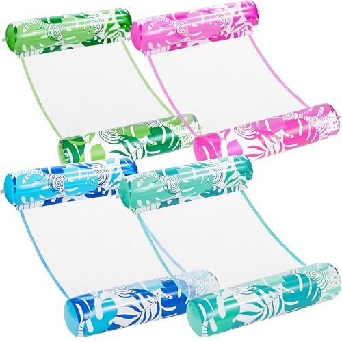 Sloosh 4 Packs Tropical Leaves Hammock Pool Floats Adults