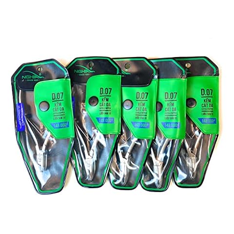 5 pack Nghia Stainless Steel Cuticle Nipper C-07 (Previously D-07) Jaw 16 Cover