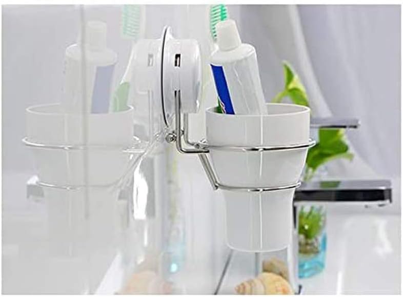 Minimalist Suction Cup Toothbrush Holder, Stainless Steel, Creative Seat Brush