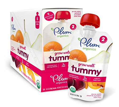 Plum Organics Baby Grow Well Food, Prune/Pear/Peach/Pumpkin with Chia Puree, 3.5 Ounce (Pack of 12)