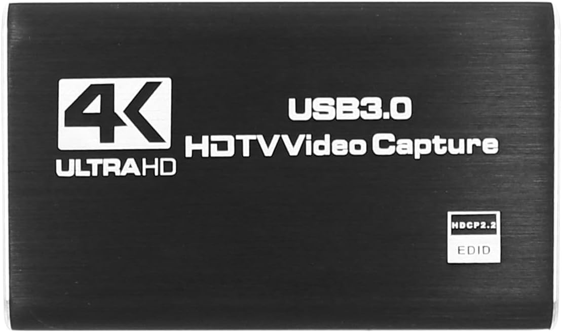 4K HDMI Video Capture Card, USB 3.0 Full HD 1080P 60fps Video Device for Recording and Streaming from P5 Camera or PC