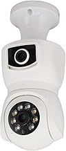 Câmera de Lâmpada WiFi Sem Fio, Soquete E27 100-220V Câmera de Segurança de Lâmpada Colorida Visão Noturna Panorâmica de 360 graus 2,4 GHz Lente Dupla para Ambientes Internos