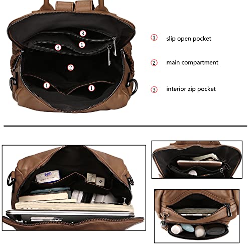 Image of Uromee Travel Backpack Purse for Women Vegan Leather Ladies Fashion Tassel Shoulder Bag Convertible