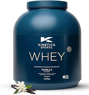 Sports Whey Protein Powder - Vanilla, 2.27 Kg, 76 Servings | 23g Protein, 5.5g BCAA Amino Acid & 4.32g Glutamine | Recovery Shake for Optimum Nutrition | WADA & Informed Sport Approved