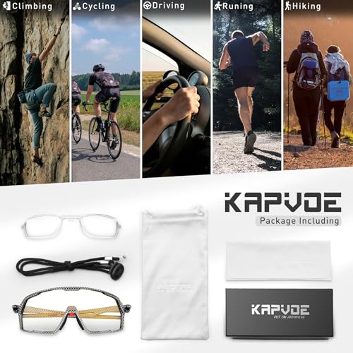 KAPVOE Photochromic Cycling Glasses Sports Sunglasses for Men Women UV400 Protection Bicycle MTB Mountain Bike Sunglasses - image 6