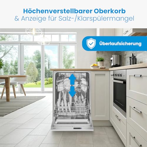 Bomann® Geschirrspüler 45 cm vollintegrierbar | Spülmaschine 45 cm für 10 Maßgedecke | Geschirrspüler 45cm mit 5 Programmen und 2 Sprühebenen | Programm-Startvorwahl: 1-24 h | GSPE 7420 VI