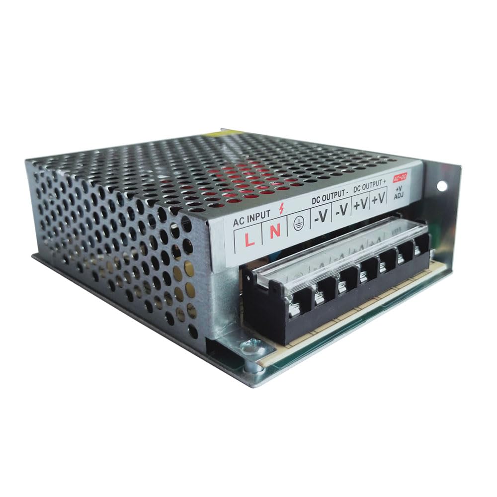 Henxlco AC 110V/220V to DC 24V 5A 120W Universal Regulated Switching Power Supply Adapter Transformer Driver Converter for LED Strip Light, Security