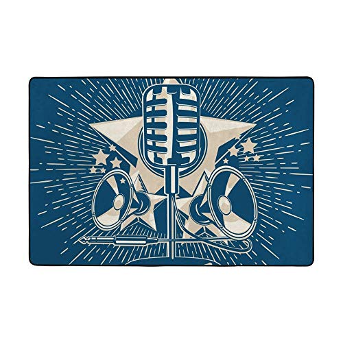 Tapis de musique monochrome rétro Ruchen 183x122 cm - 2
