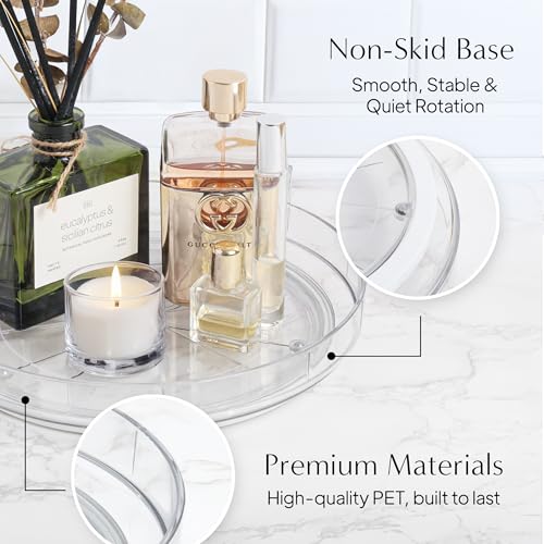 Image of NOSTALGIQ 3-Pack Lazy Susan Organizer | Rotating Pantry Organizers and Storage | Clear Lazy Susan for Table Top, Cabinet Organizer, Perfume Organizer, Spice Rack Organizer (9 inch, 10 inch, 11 inch)
