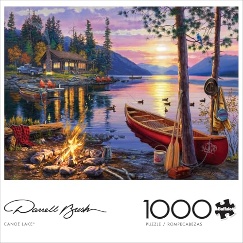 buffalo games - darrell bush - canoe lake - 1000 piece jigsaw puzzle for adults - challenging puzzle perfect for game nights - finished size is 2675 x 1975