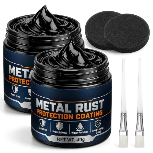 Viuvoiul 2Pcs Metal Rust Protection Black Repair Paste,Quick-Drying & Long-Lasting Rust Prevention Coating for Rusty Vehicles, Fences, Tools, Railings, Storage Tanks & Furniture