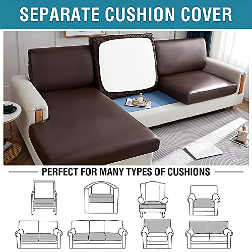 Housse de coussin de canapé extensible imperméable 4 places café