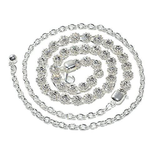 Rhinestone Belt for Womens Glitter Formal Dress Waist Belt Chain Crystal Bling Wedding Bridal Belt Decorations