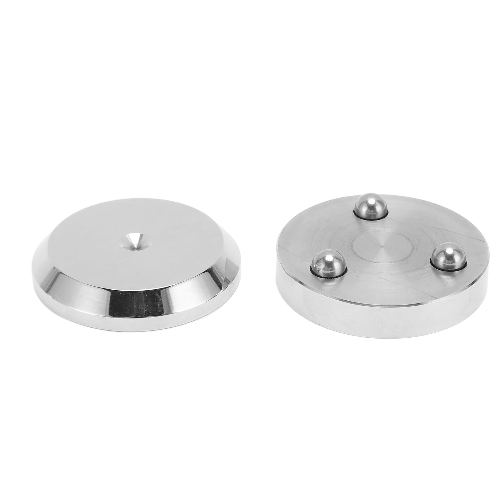 4 piedini isolanti per altoparlanti, con filettatura M6, in lega d’alluminio argentata, per altoparlanti, amplificatori, lettori CD e DVD; punte antivibrazione con base in