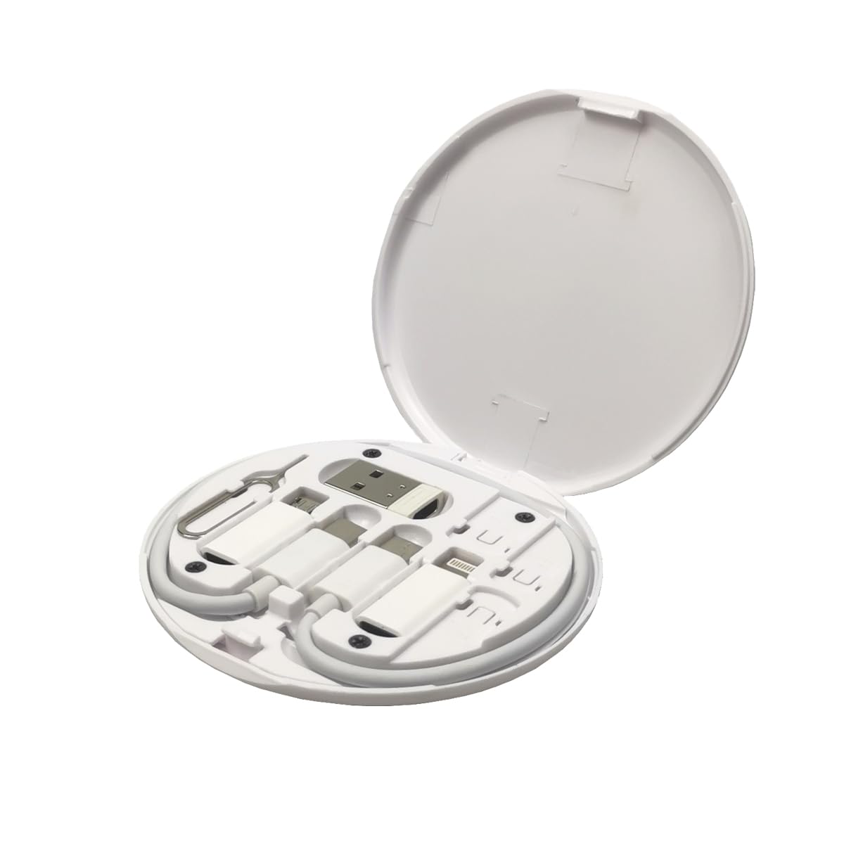 Multifunctional USB Data Cable Set, Storage Box with Multi USB Charging Adapter Cable Kit Micro USB A Type C Lighting, Charging and Data Transfer Cable Kit, Card Storage, Tray Eject Pin. (White) (B0CJM3R3XX) Amazon Price History, Amazon Price Tracker