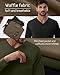 Baggyfly 3 Pack Men's Waffle Shirts Long Sleeve V Neck Raglan Sleeve Knit Tops Casual Thermal Undershirts with Pocket Regular(Coffee, Army Green, Black,XX-Large)